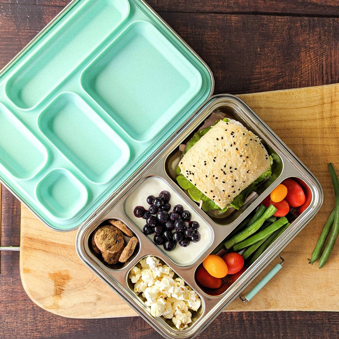 Bento Box 5 - Stainless Steel - Leak Proof: Blueberry
