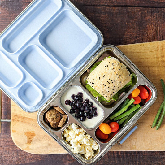 Bento Box 5 - Stainless Steel - Leak Proof: Blueberry