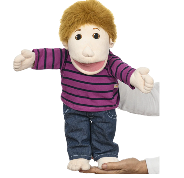 Puppet Clothing Purple Long Sleeve Shirt with Denim Jeans
