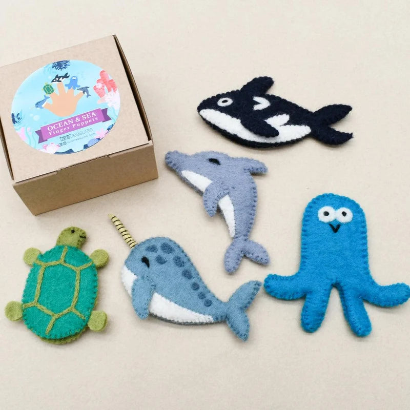 Ocean and Sea Creatures B Finger Puppet Set
