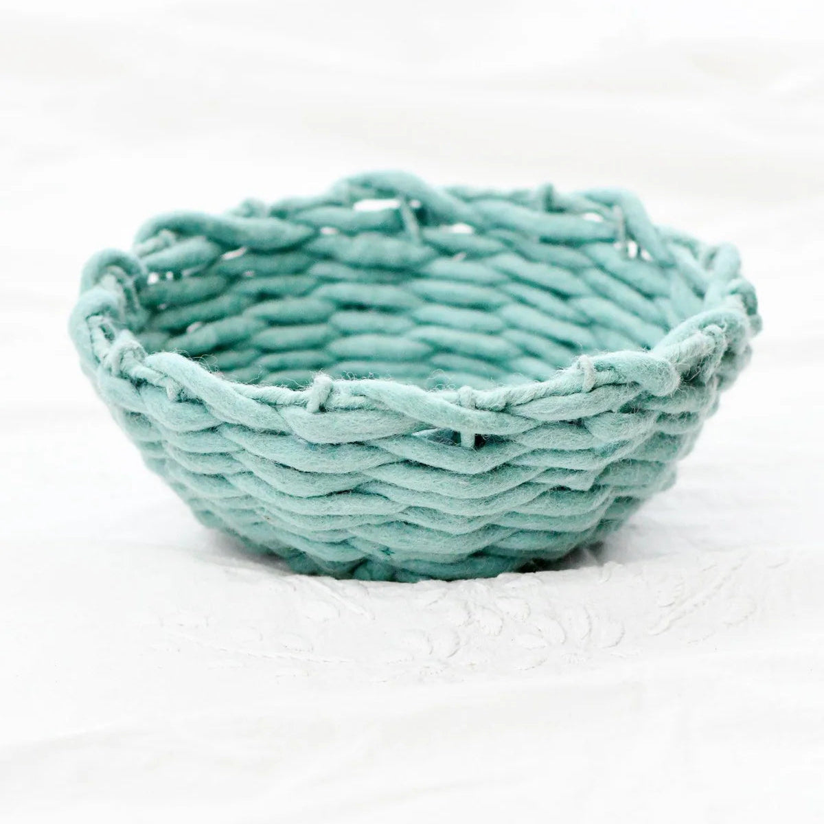 Light Blue Felt Weave Basket