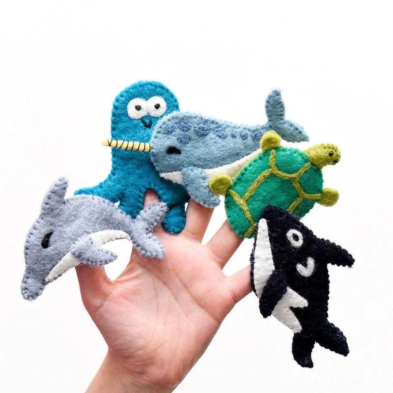 Ocean and Sea Creatures B Finger Puppet Set