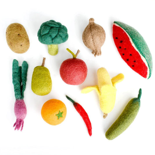 Felt Vegetables and Fruits Set B (Set of 11 pieces)