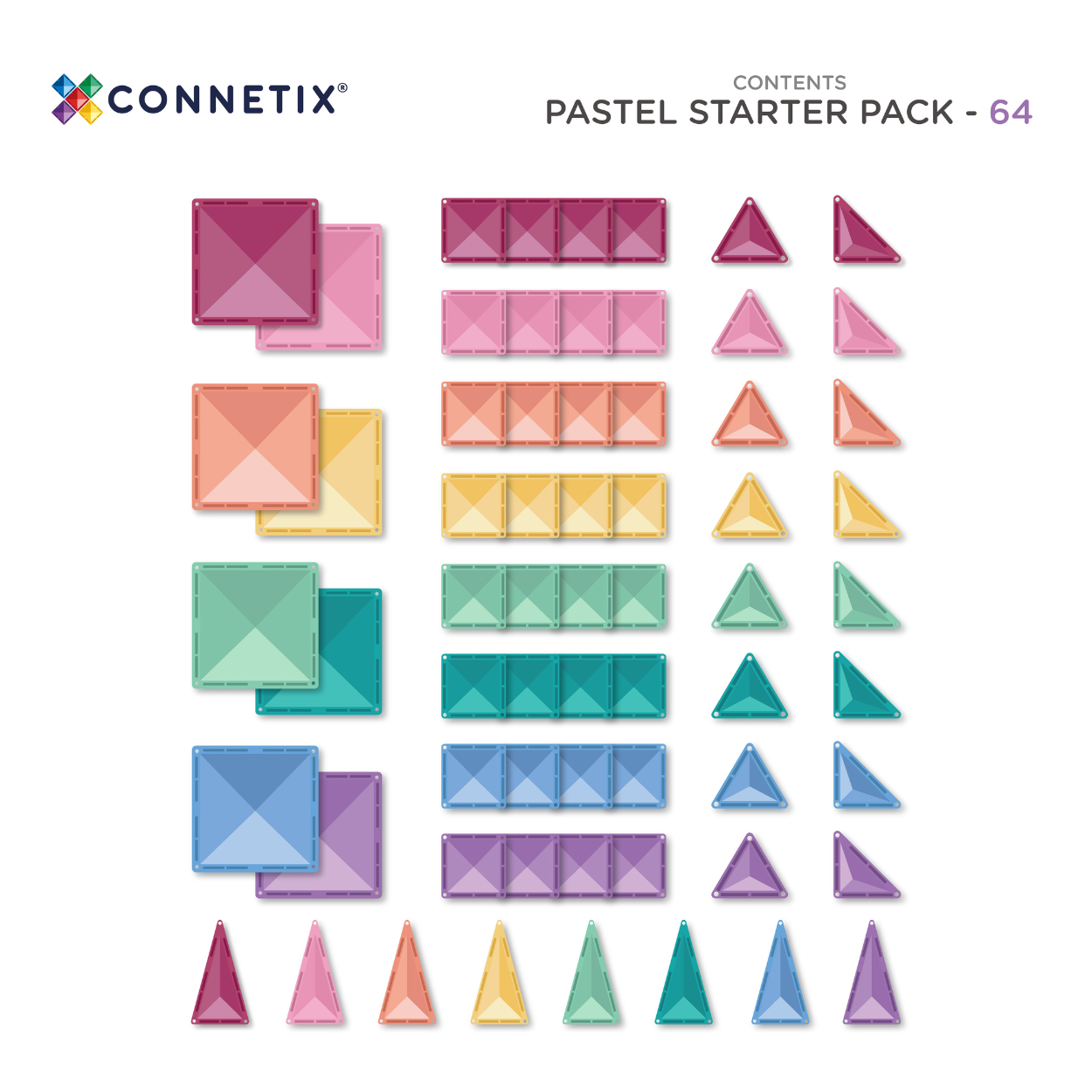 CONNETIX Pastel Starter Pack 64 pc