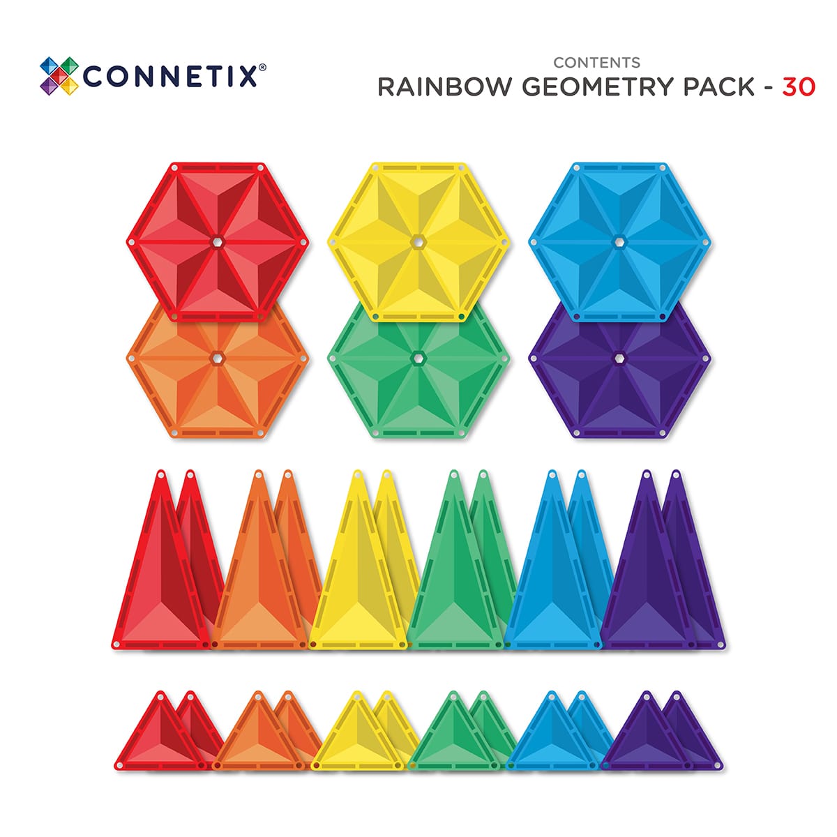 CONNETIX Rainbow Geometry Pack 30 pc