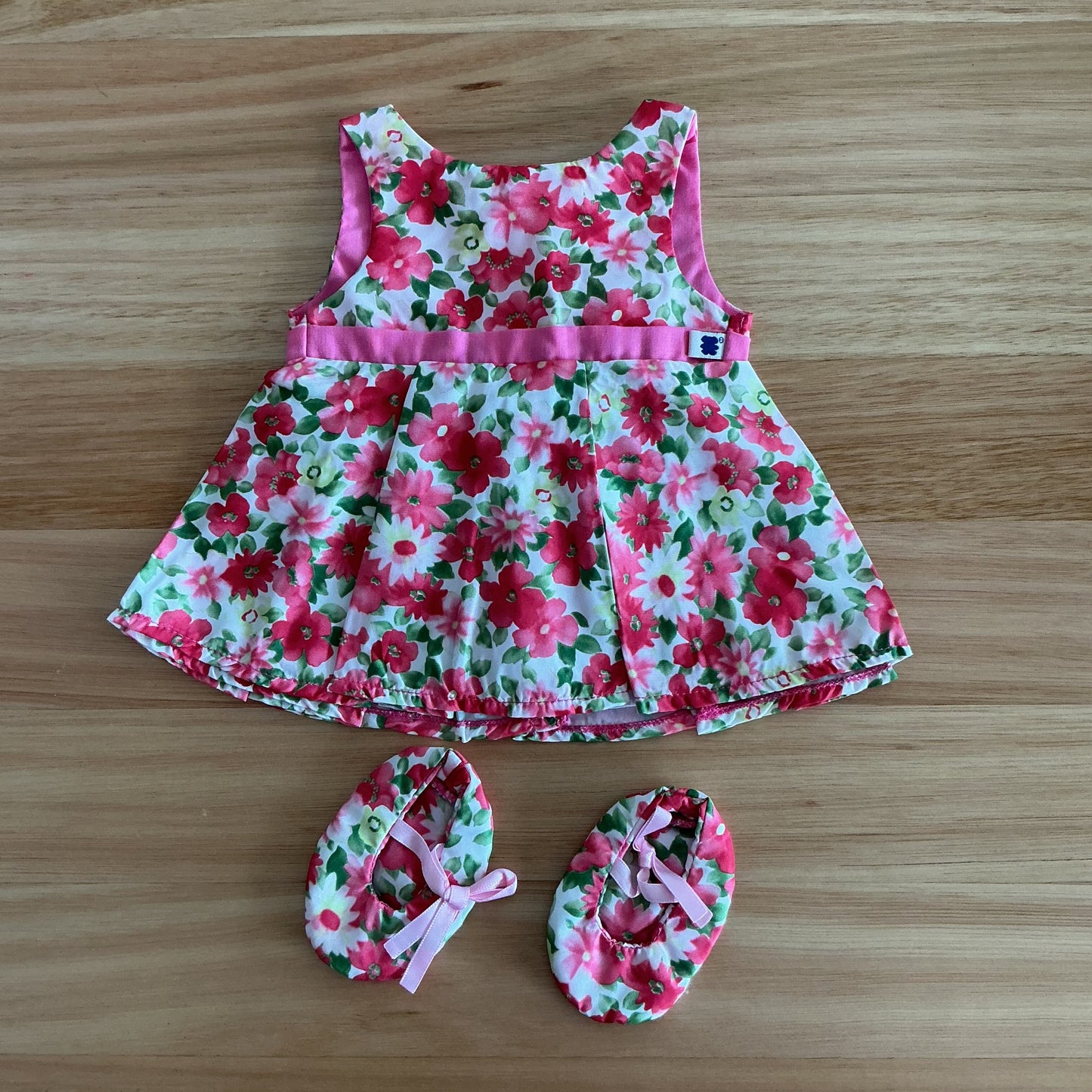 Puppet Clothing Pink Floral Dress & Matching Shoes