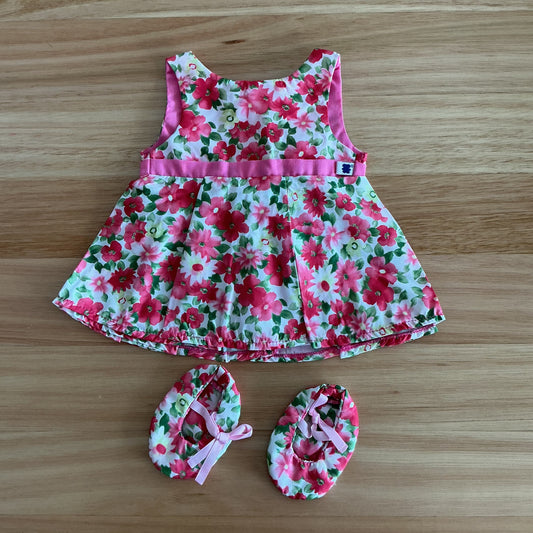 Puppet Clothing Pink Floral Dress & Matching Shoes