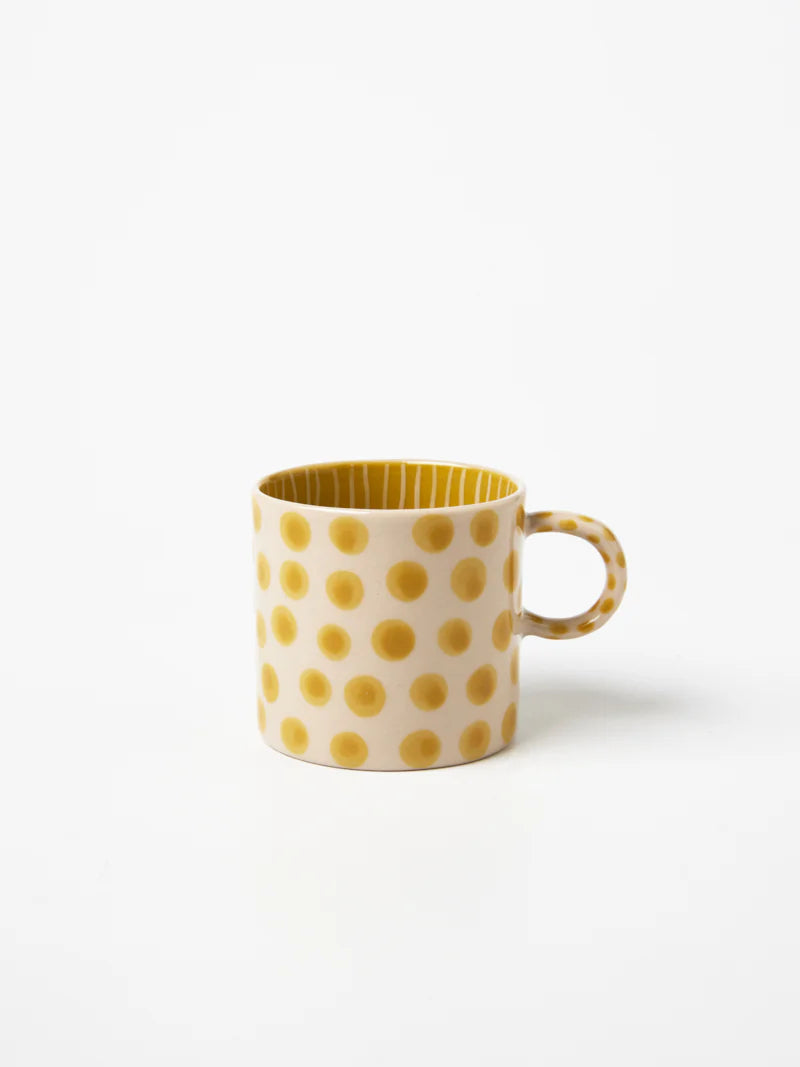 Jones & Co Chino Espresso Mustard Dot